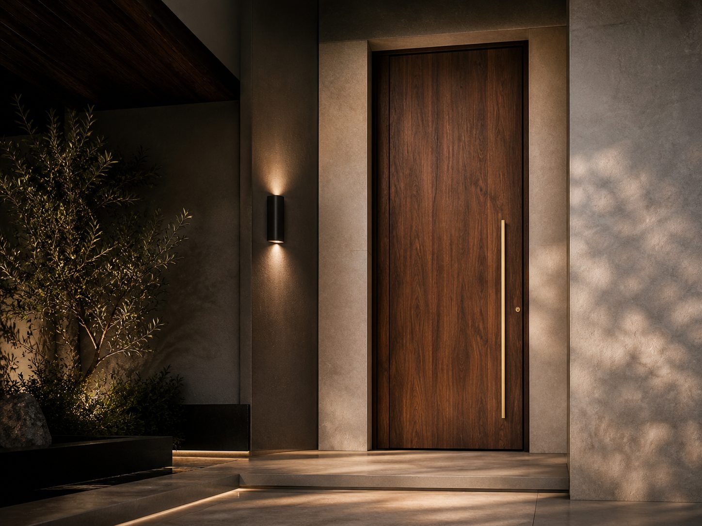 DWĀR luxury walnut veneer entrance door