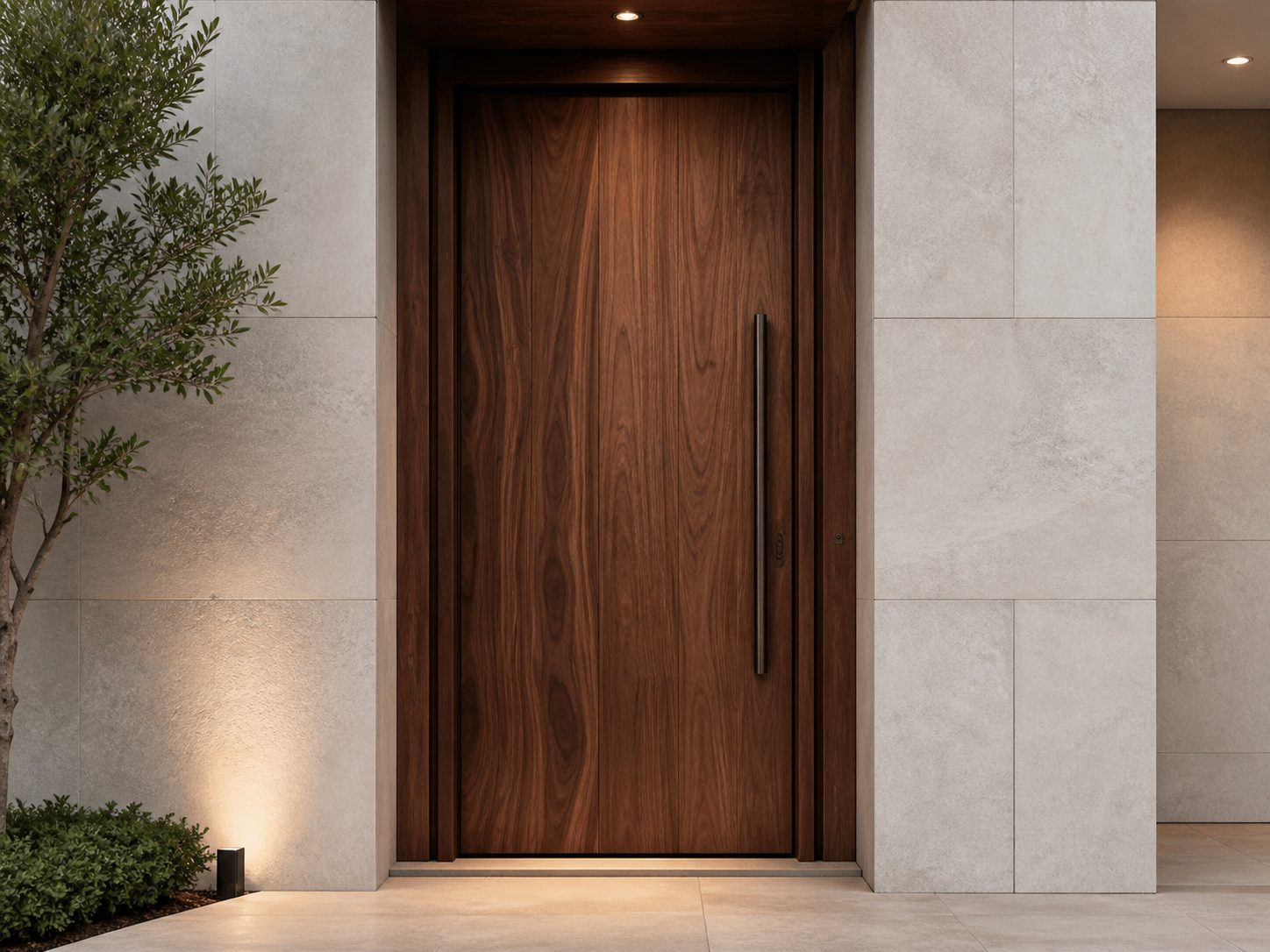 DWĀR textured modern walnut entrance door