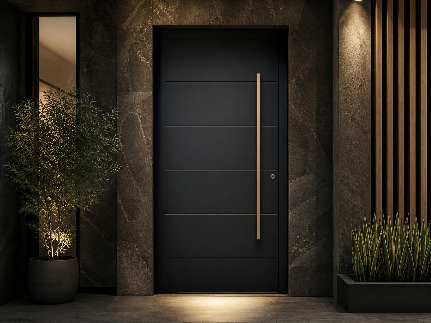DWĀR veneer premium black entrance door
